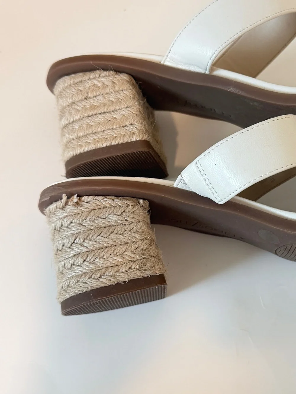 Sole Society Cream Double-Strap Block Heel Sandals